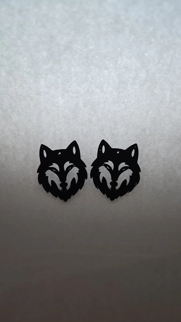 Wolf Head Earrings view 3