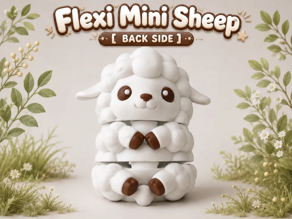 Modelo para impresión 3D: Flexi Sheep [ BACK SIDE ]. Referencia del modelo original.