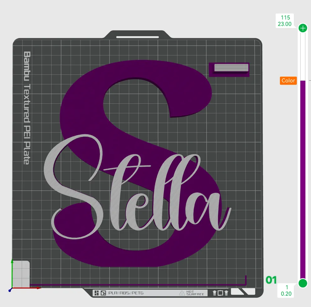 STELLA Name Ornament Initial Nameplate Sign by meetoo333MakerWorld ...