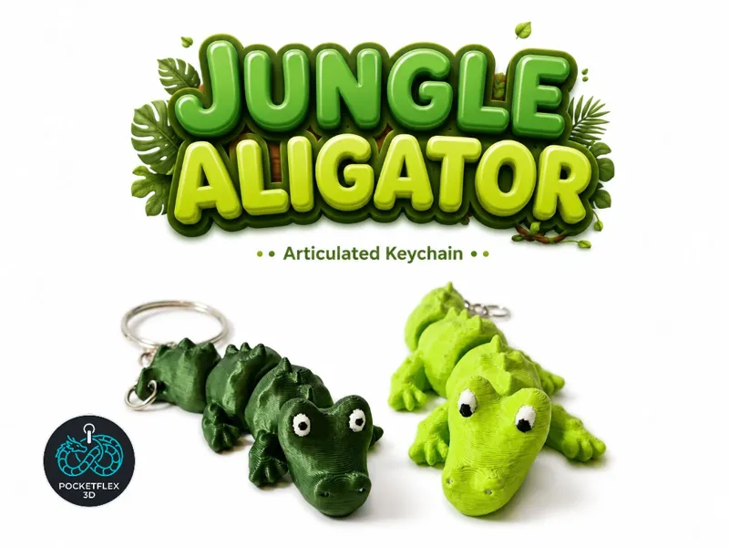 Flexi Jungle Aligator - Keychain / Toy