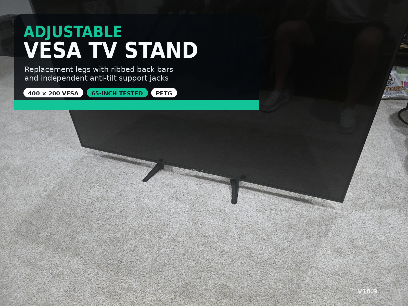x200mm VESA TV Stand / Legs – Adjustable Anti-Tilt