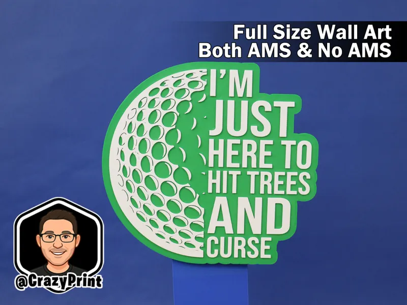Here to Curse!  Funny Golf Wall Art / Sign -No AMS