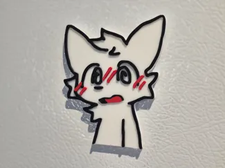 Boykisser flustered fridge magnet