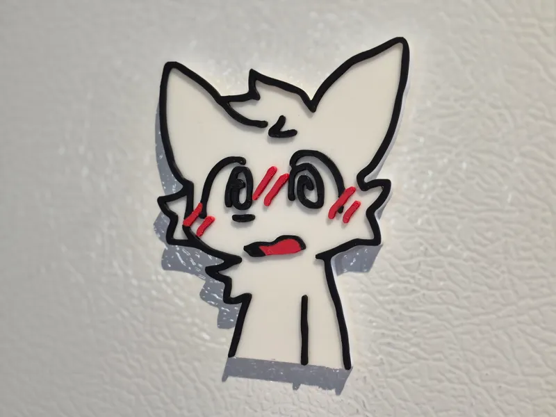 Boykisser flustered fridge magnet