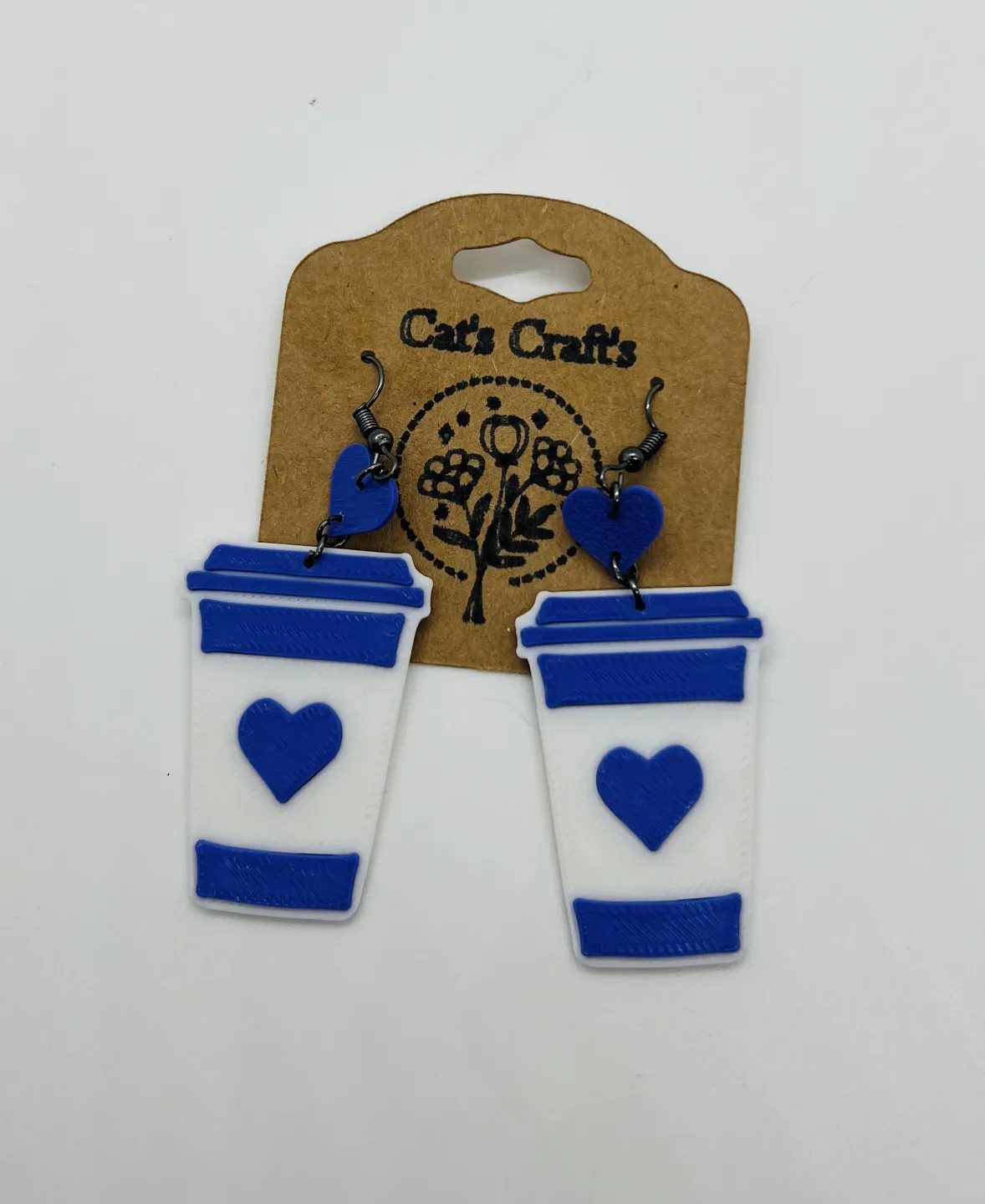 Coffee latte earrings view 2