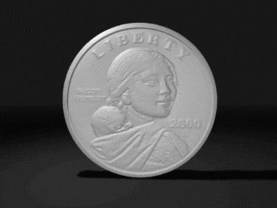 3D Model of Sacagawea US Coin (2000 D)
