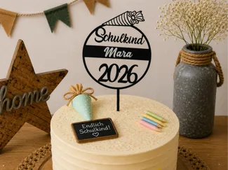 Schulkind 2026 "Cake Topper" - Name Änderbar