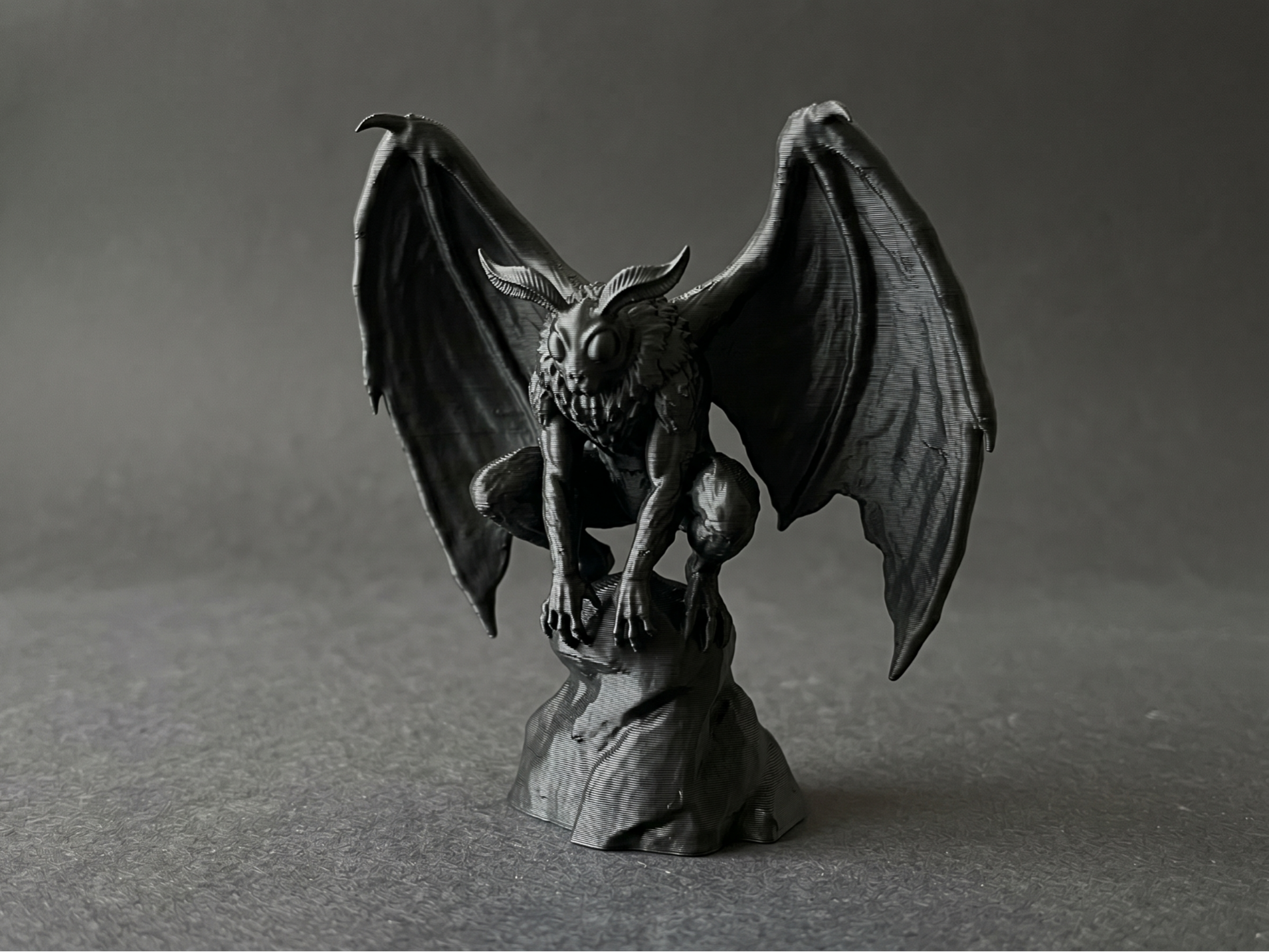 Mythical Mothman Creature - Perched with Unfurled 