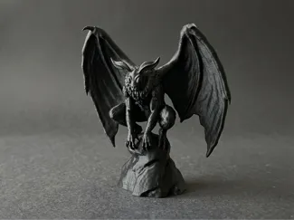 Mythical Mothman Creature - Perched with Unfurled 