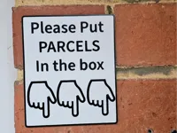 parcel box sign