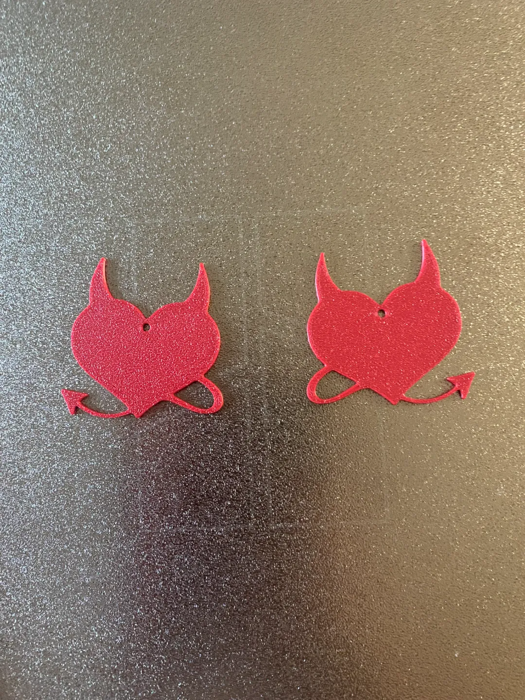 devil heart earrings view 2