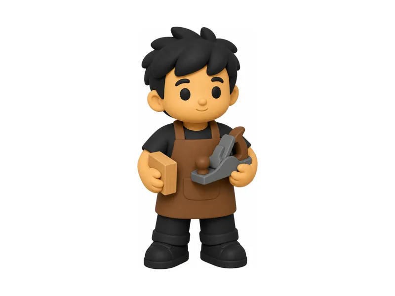 Woodworker Pal Mini Figure - Cute Desk Collectible