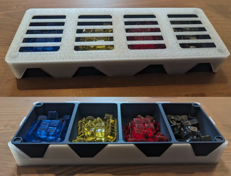 Pandemic Organiser for Disease Cubes with Optional Magnetic Lid