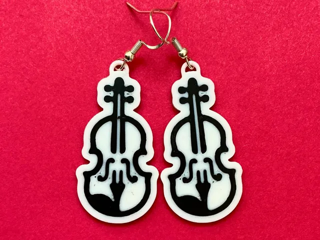 Violin earrings