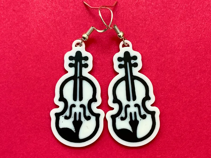 Violin earrings