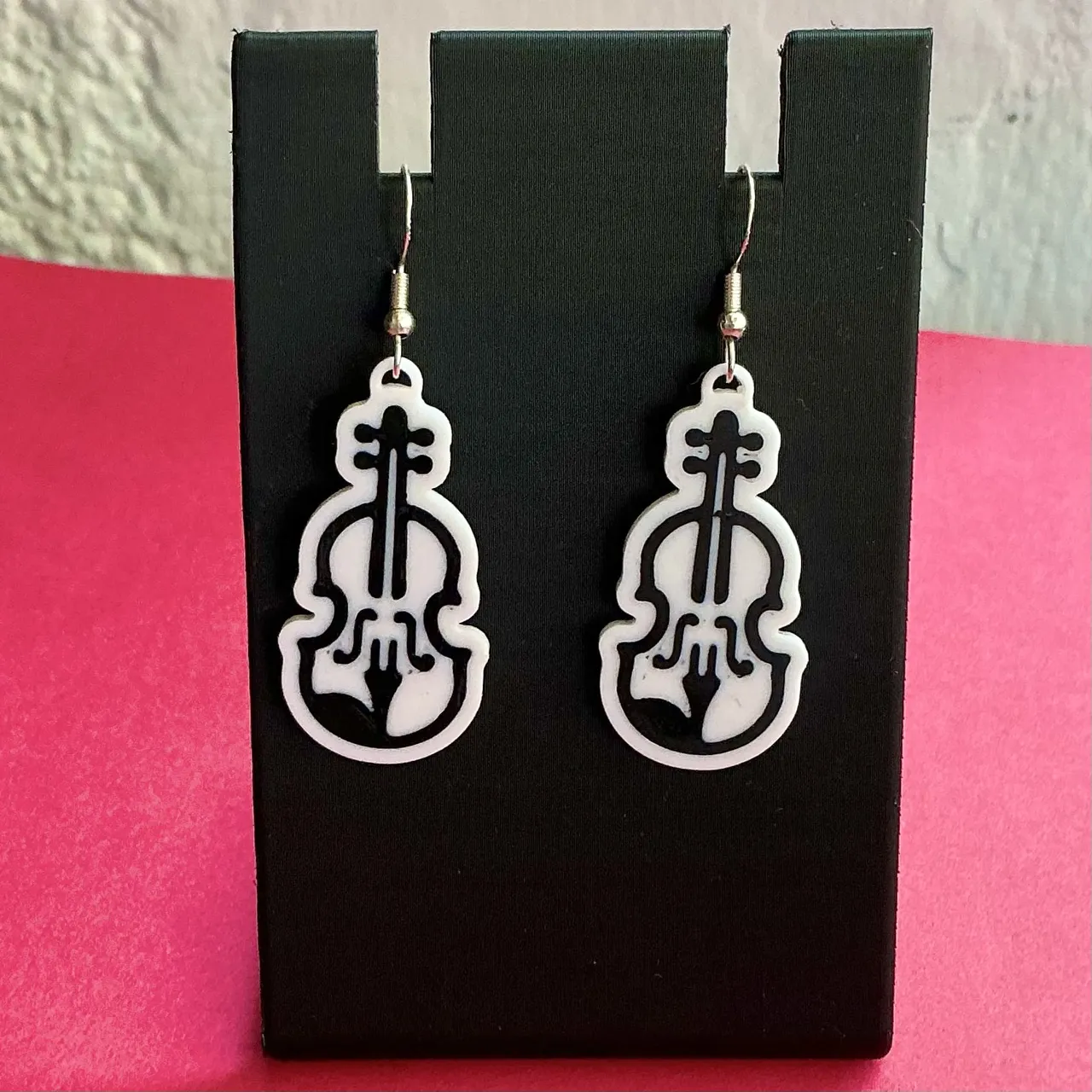 Violin earrings view 2