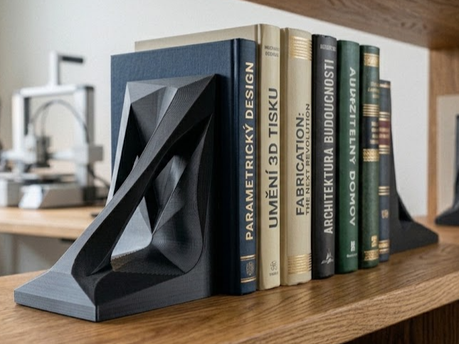 The Geometric Bookend | Modern Bookshelf art
