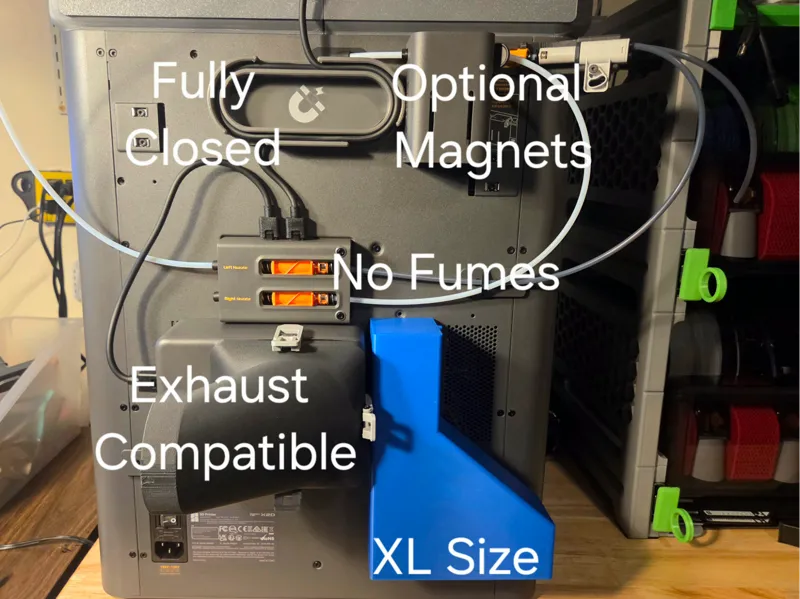 X2D XL Poop Bin Exhaust Compatible-Fully Enclosed