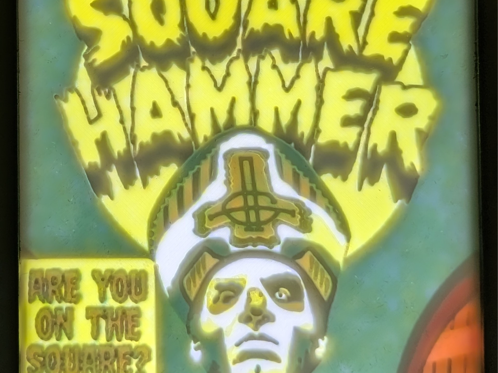 Ghost Square Hammer Comic Litho