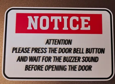 Doorbell Buzzer Sign
