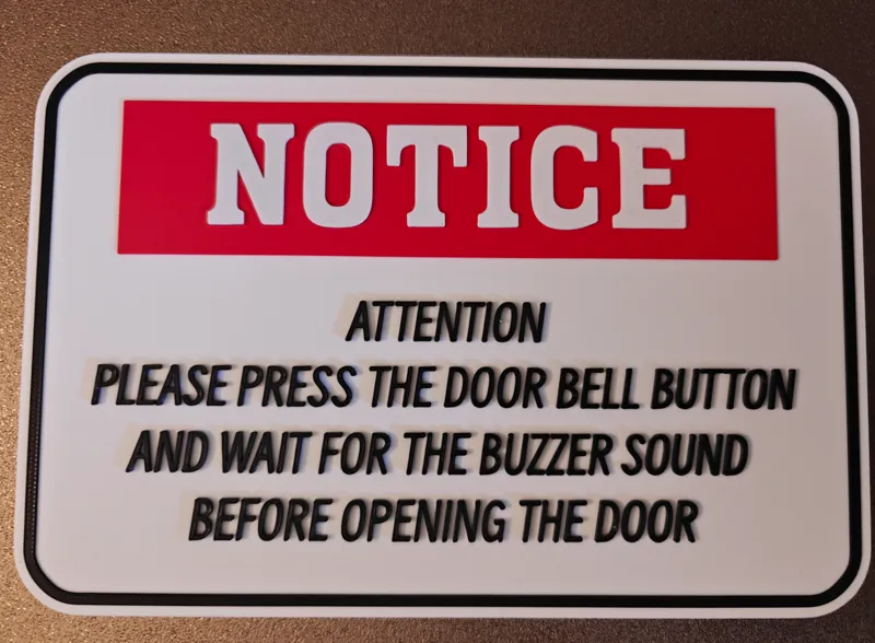 Doorbell Buzzer Sign