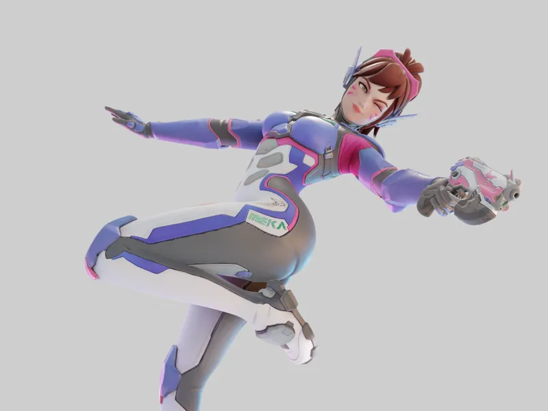 DVA Overwatch Statue 2 Parts