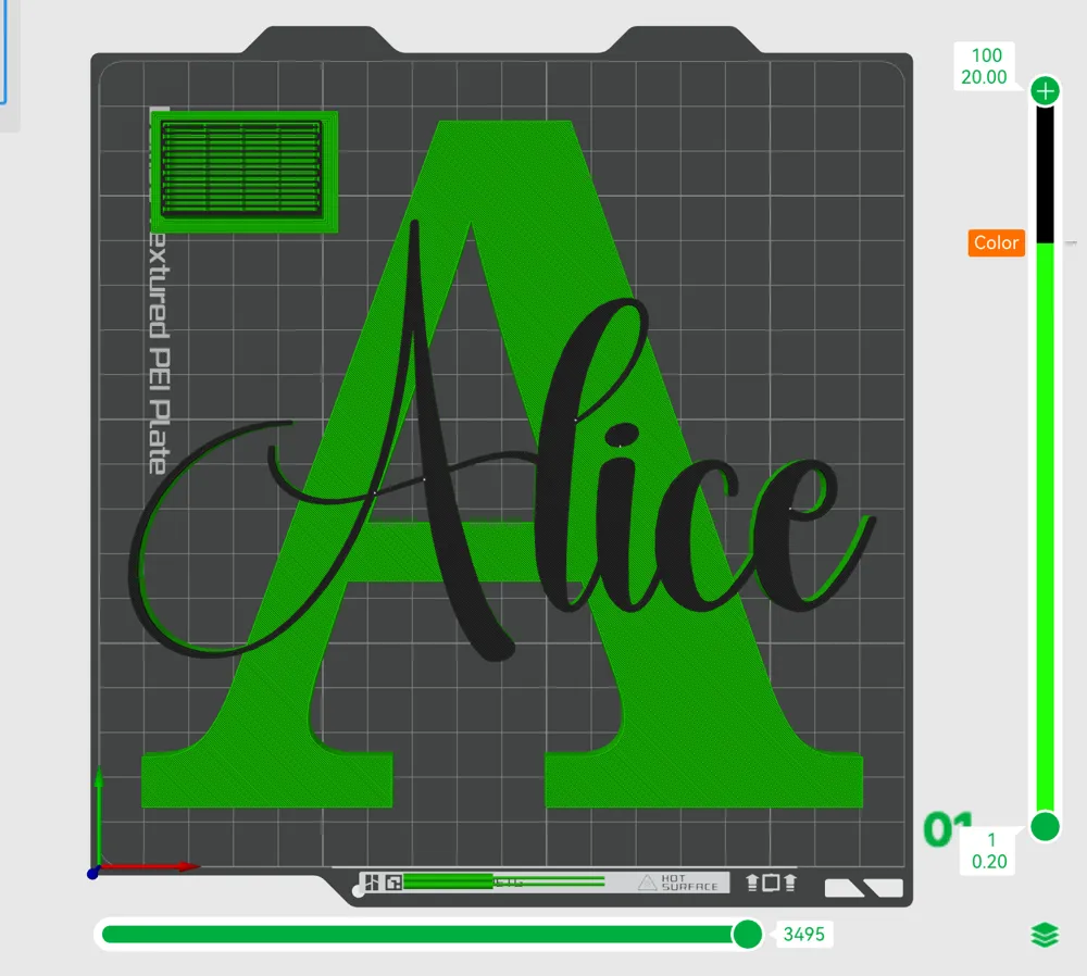 ALICE name ornament initial nameplate by meetoo333 - MakerWorld