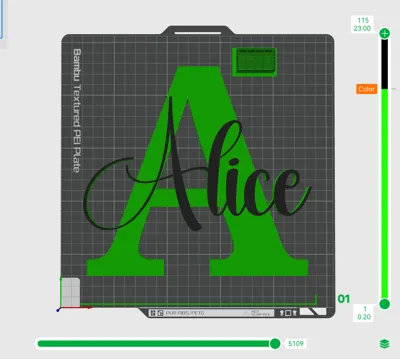 ALICE name ornament initial nameplate by meetoo333 - MakerWorld