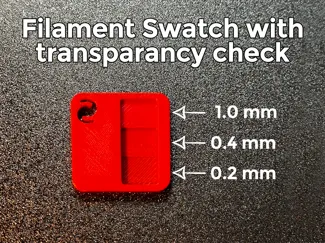 Filament Swatch with transparancy check