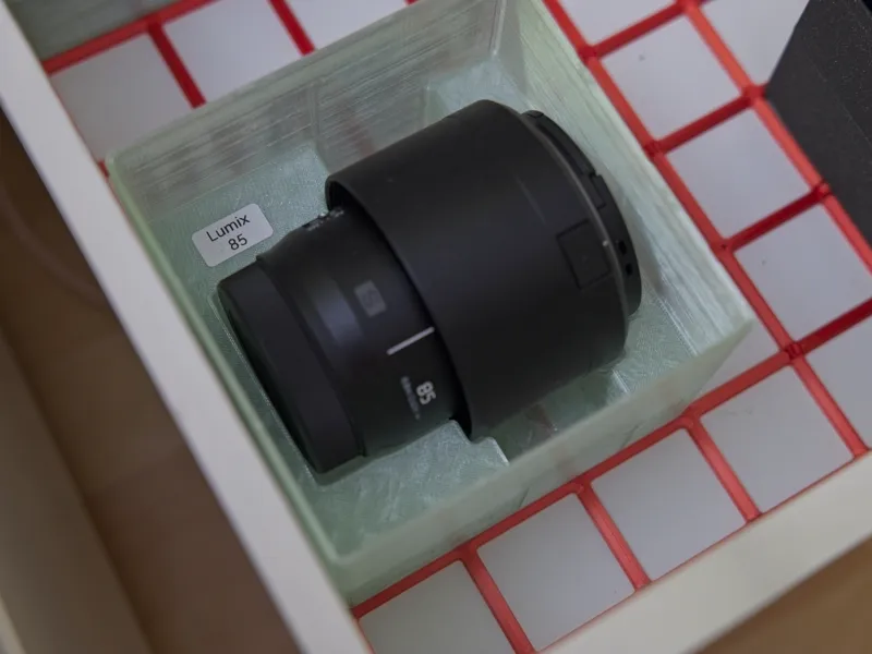 Panasonic Lumix 85 1.8 Gridfinity Storage Box