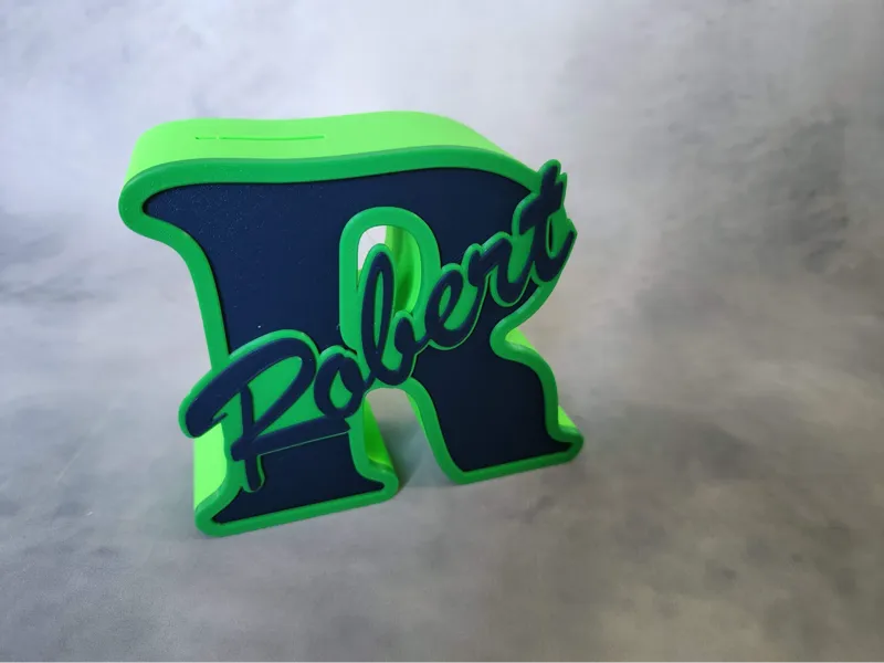 Piggy bank Letter R