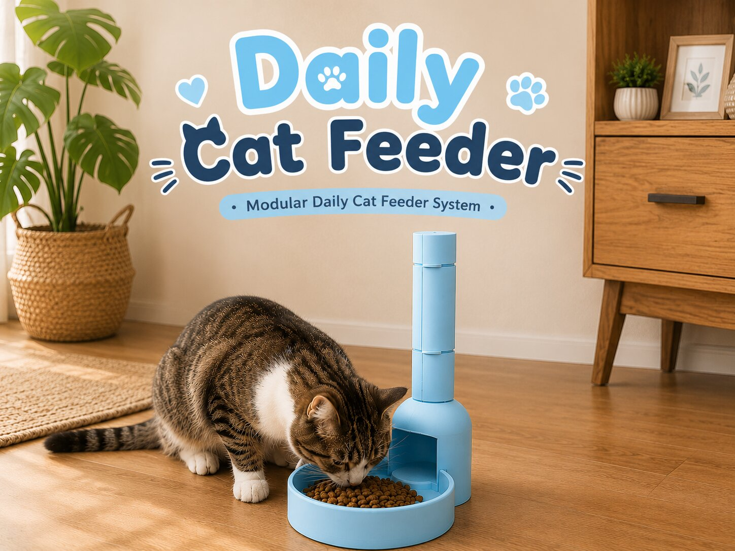 Modular Daily Cat Feeder System