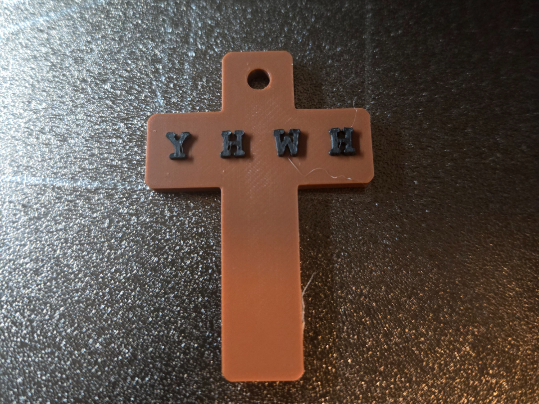 YHWH Cross Keychain