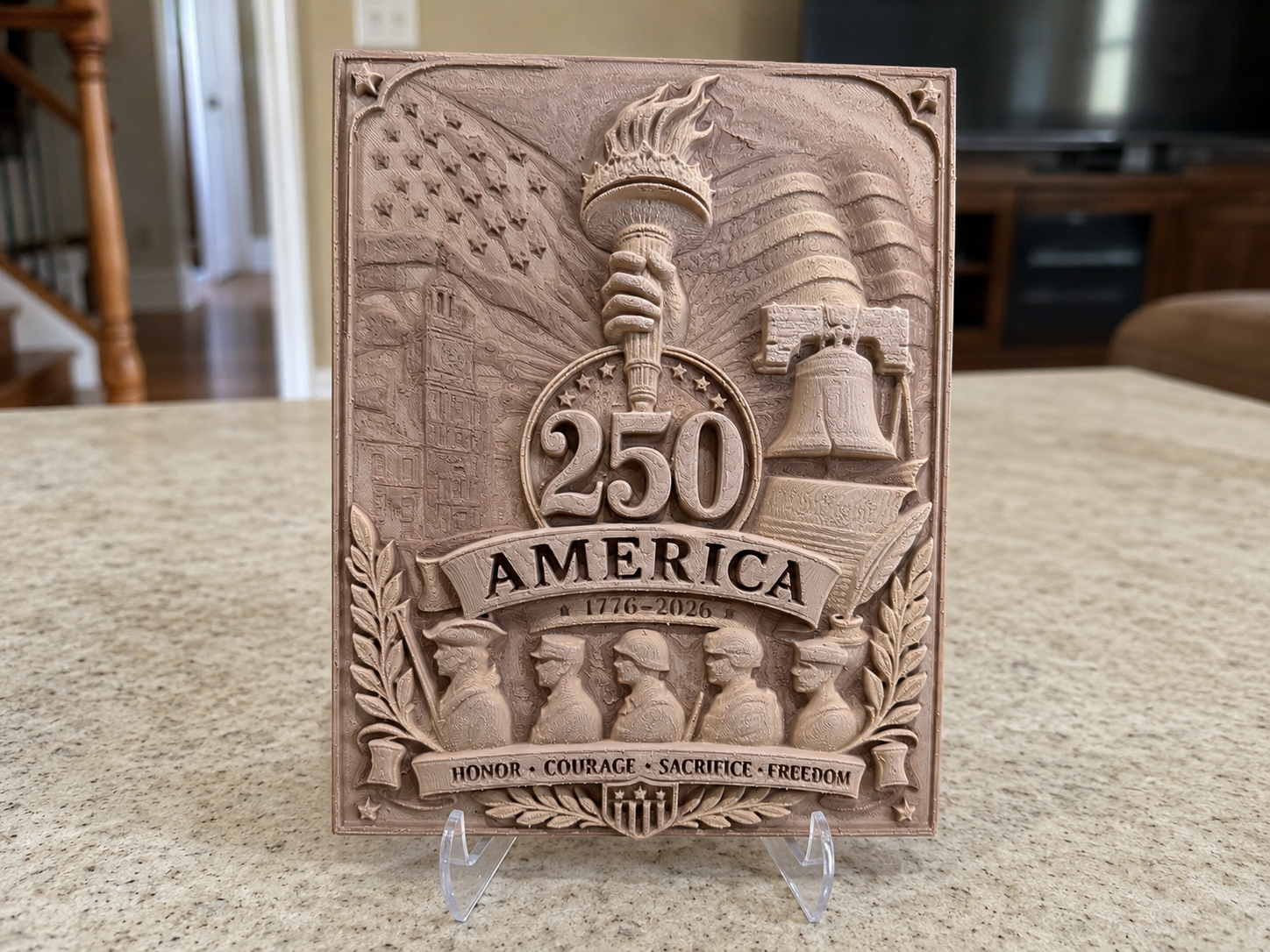 America 250 Patriotic History Plaque – 1776–2026