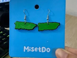 Puerto Rico map earrings