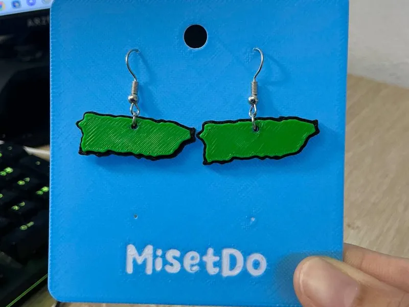 Puerto Rico map earrings