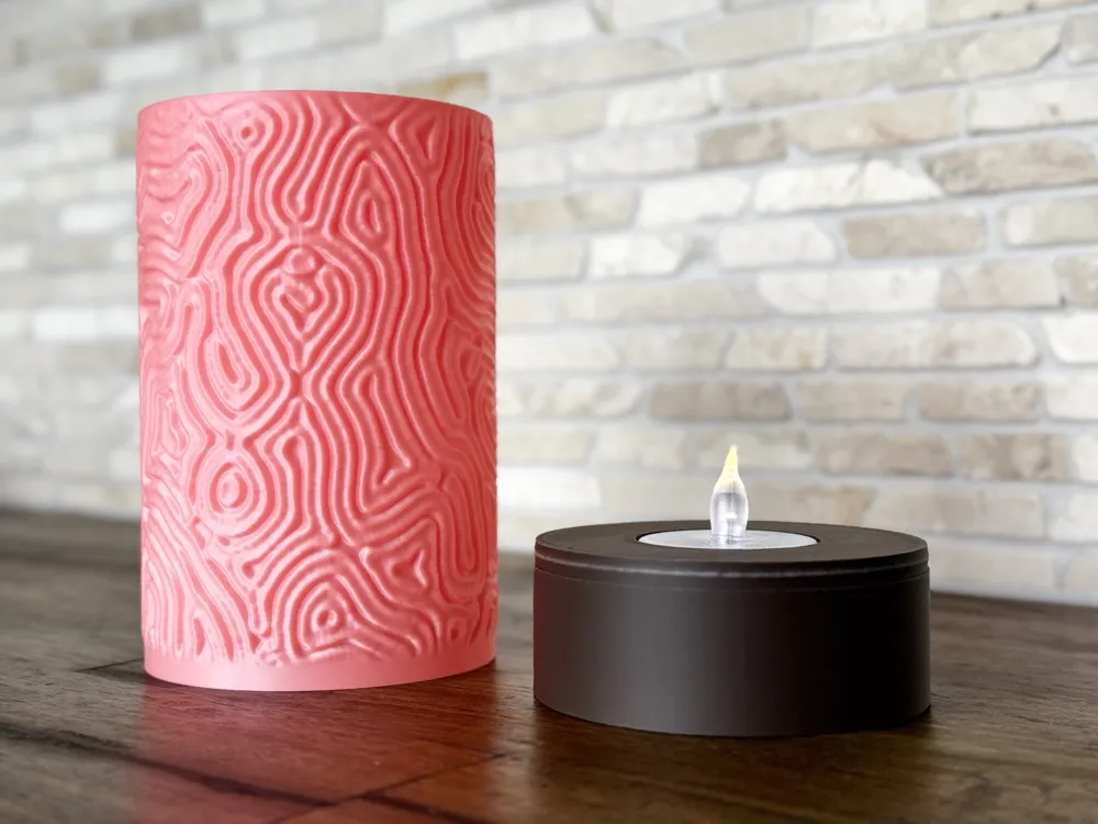 Coral LED Tea Light Candle Holder Ø8 cm - Free 3D Print Model - MakerWorld