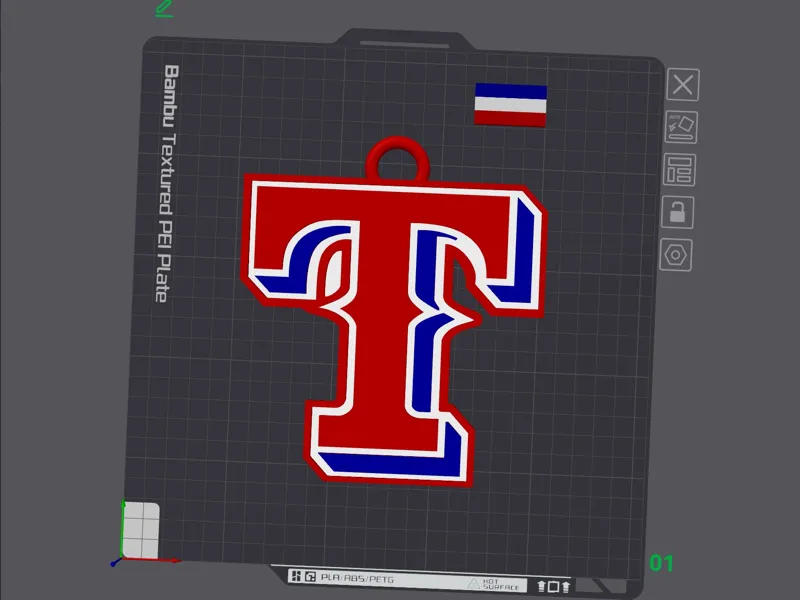 Texas Rangers Baseball Logo for Oversized Necklace