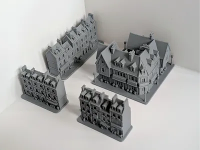 Historic Parisian Street - 4 Building Bundle