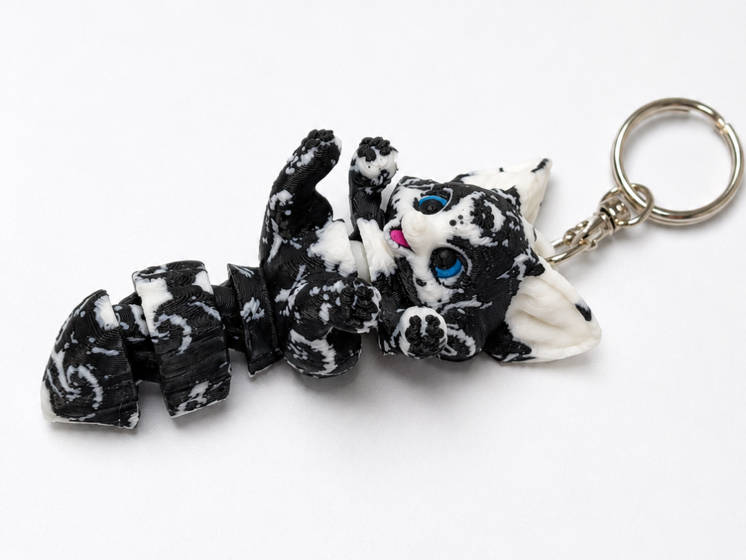 marble fox keychain
