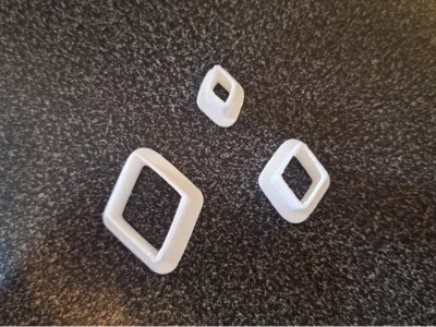 Polymer clay earring cutter - diamond loop