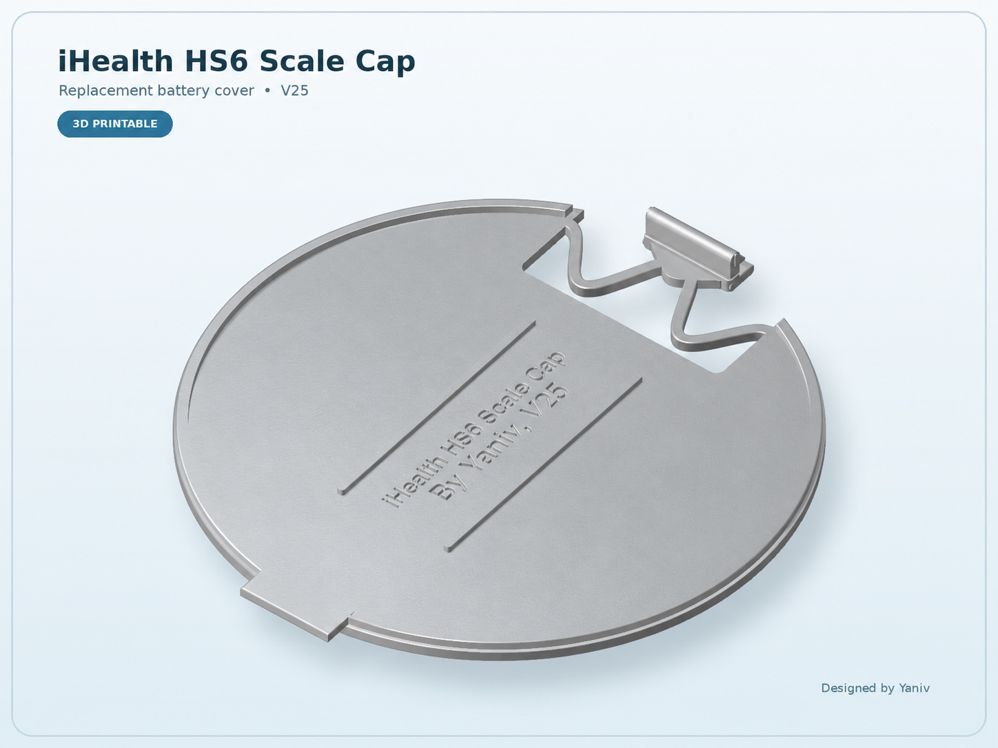 iHealth HS6 Scale. Battery Cap Replacement 3D model