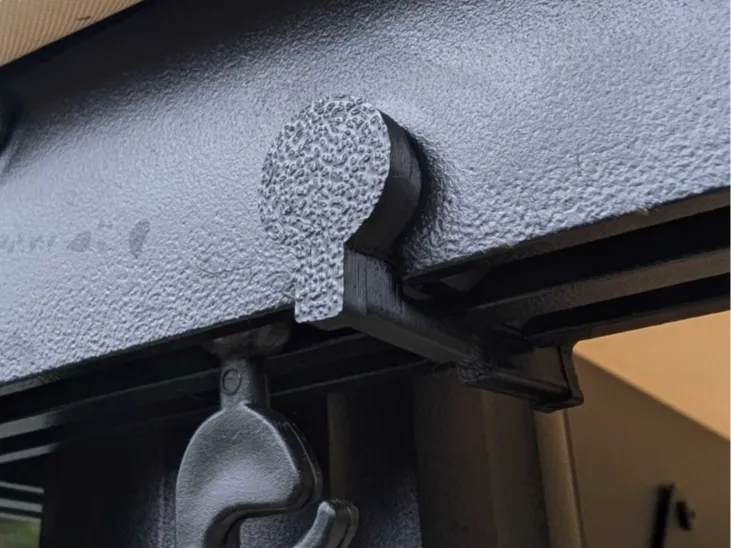 Pavilion rail curtain stopper
