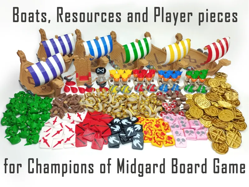 Champions of Midgard Board Game Upgraded Pieces