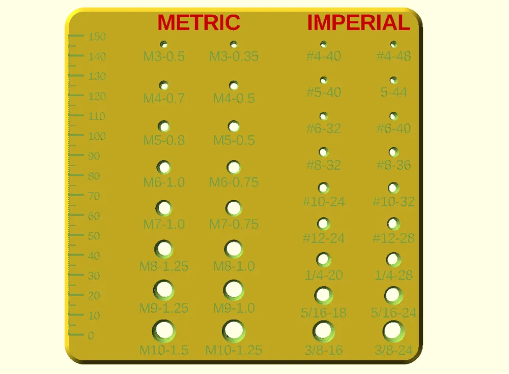 Jauge De Taille De Foret Métrique Et Impériale - 1 à 13 Mm Et 1/16 à 1/2 Pouce
