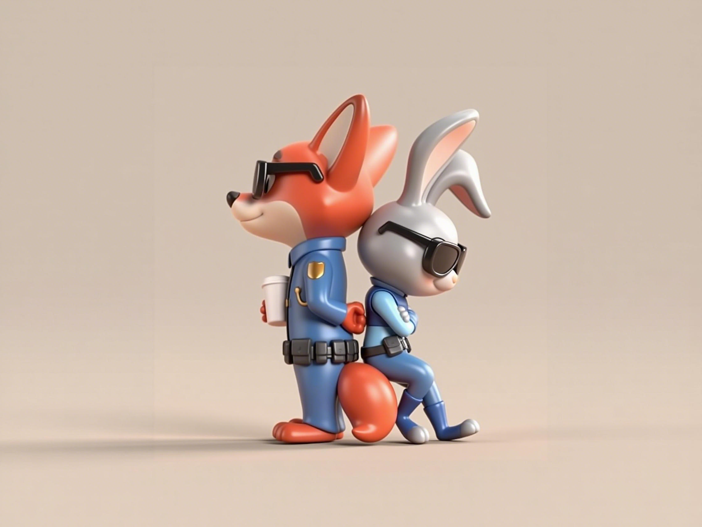 3Dプリント サングラスをかけたジュディとニック - ズートピア2 グッズ
