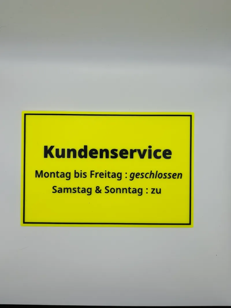 Schild Kundenservice