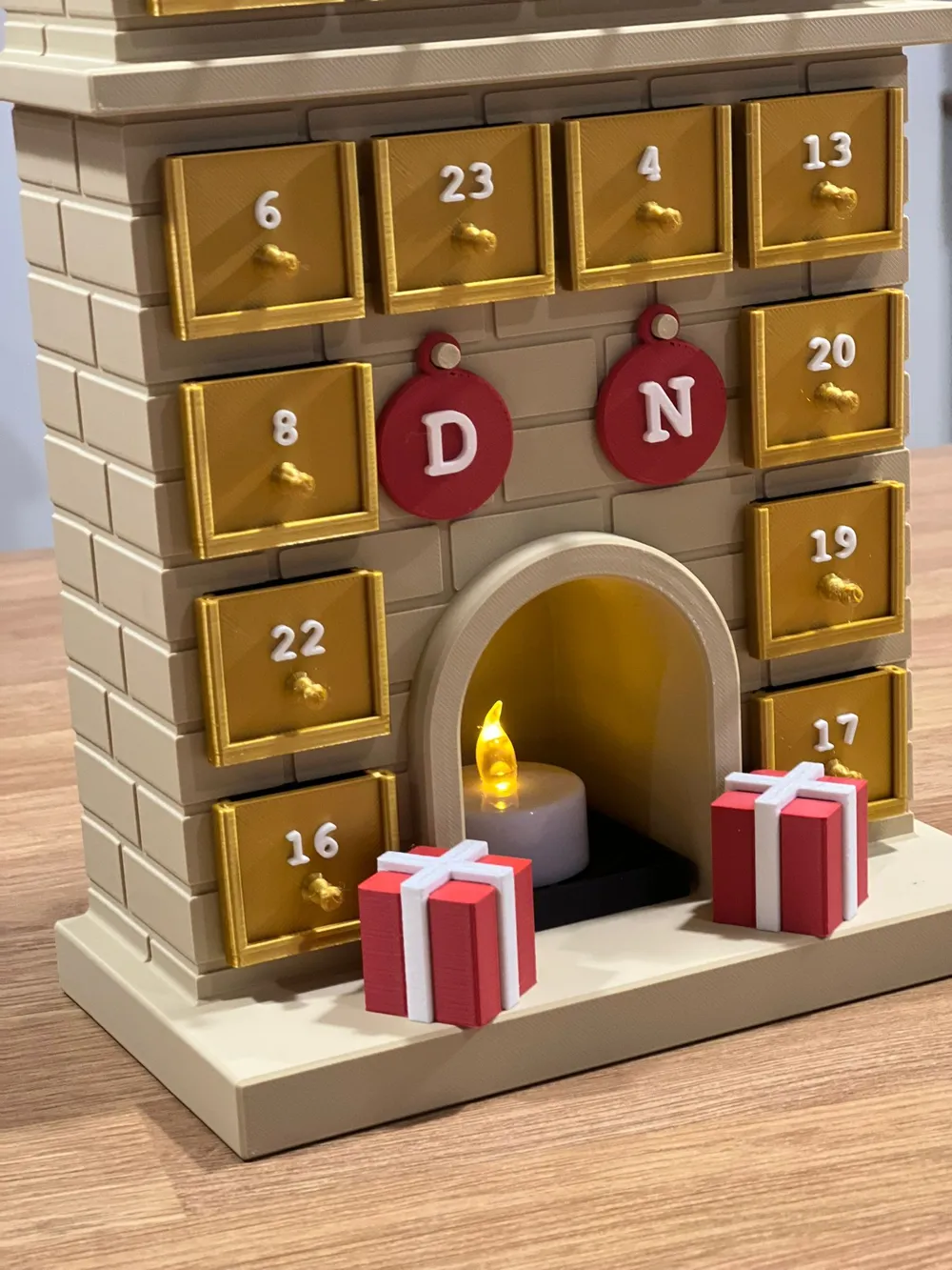 Fireplace Advent Calendar - Free 3D Print Model - MakerWorld