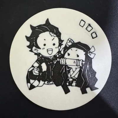 Tanjiro&Nezuco Chibi Anime Coaster 