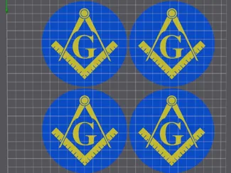 Square and Compass coaster set of 4